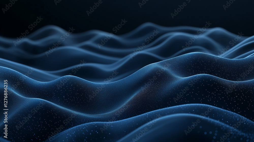 Soft flowing waves illuminated by ethereal light create a dreamlike atmosphere in the depths of darkness. Generative AI Data Analysis: Navy Blue Color Blocks and Lines for Professional Atmosphere Soft flowing waves illuminated by ethereal light create a dreamlike atmosphere in the depths of darkness. Generative AI Data Analysis: Navy Blue Color Blocks and Lines for Professional Atmosphere