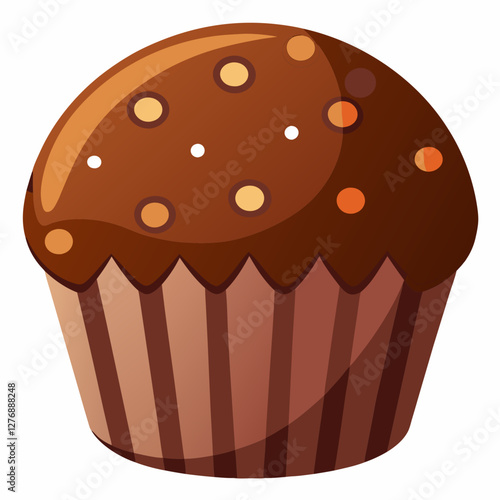 brownie, Chocolate, cupcake, cake, dessert, food, sweet, chocolate, muffin, cream, illustration, vector, birthday, pastry, pink, cup, snack, cherry, delicious, art, celebration, baking, icing, tasty, 