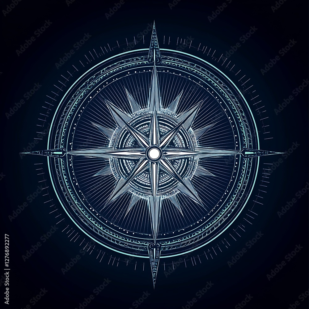 Abstract compass graphic design, futuristic style, digital art, background image, possible use in website design Abstract compass graphic design, futuristic style, digital art, background image, possible use in website design