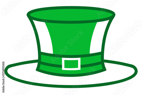 Unique Green Top Hat Vector Illustration for St. Patrick's Day