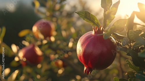 Unveiling the Exquisiteness of a Pomegranate on Its Tree