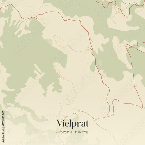 Vintage map of Vielprat, France.