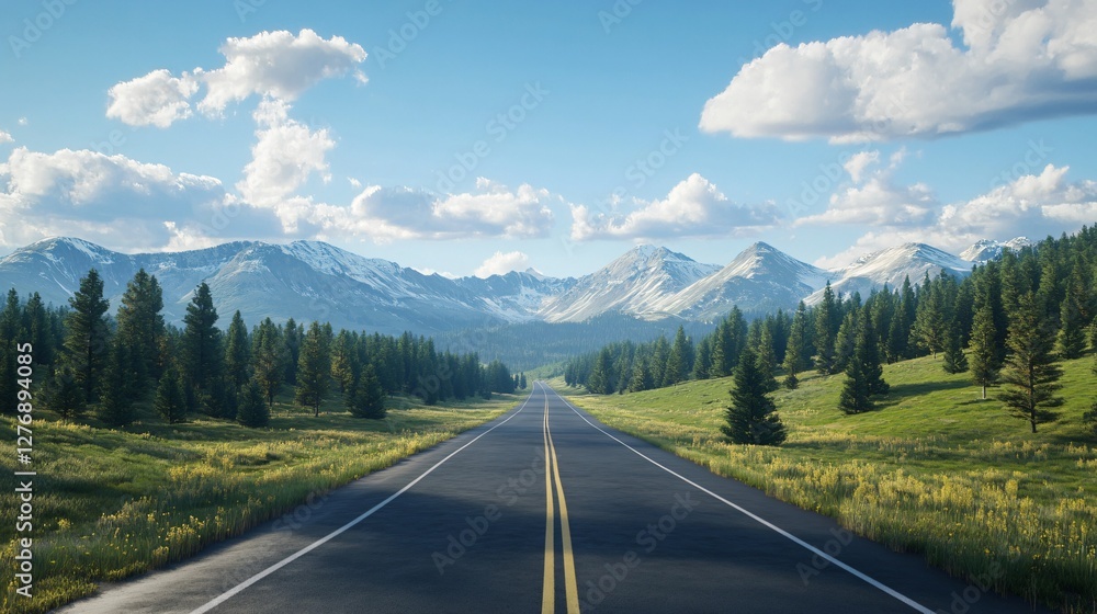 Fototapeta premium Hyper-Realistic Mountain Landscape for Advertisements