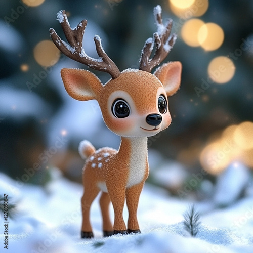 Cute 3D Reindeer