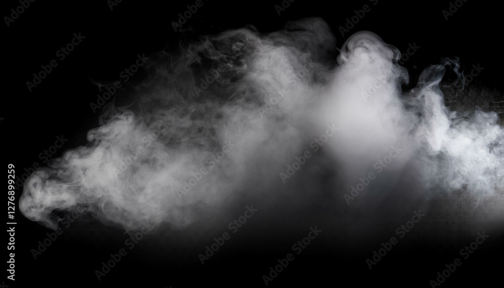 Fototapeta premium Vector realistic isolated smoke effect on the transparent background. Realistic fog or cloud for decoration.