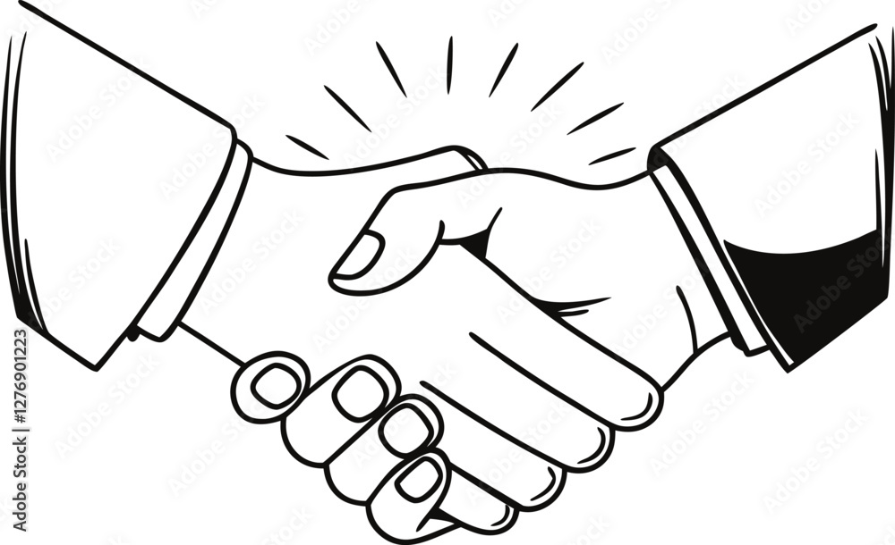 Hand Shake Each Other Business Minimalist Icon Concept Continuous One Line Drawing Illustration In Editable Stroke Hand Shake Each Other Business Minimalist Icon Concept Continuous One Line Drawing Illustration In Editable Stroke