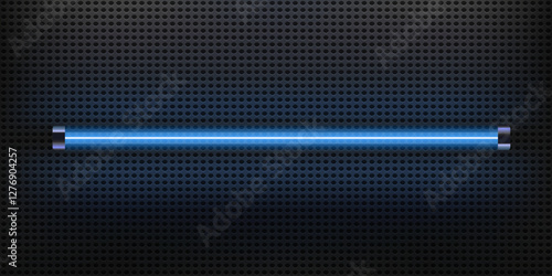 Blue neon lamp. Luminous lamp with glow effect