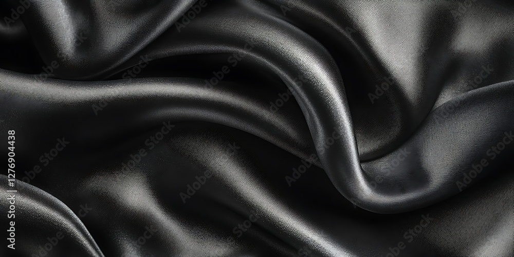 Obraz premium Black Satin Fabric Texture (1)