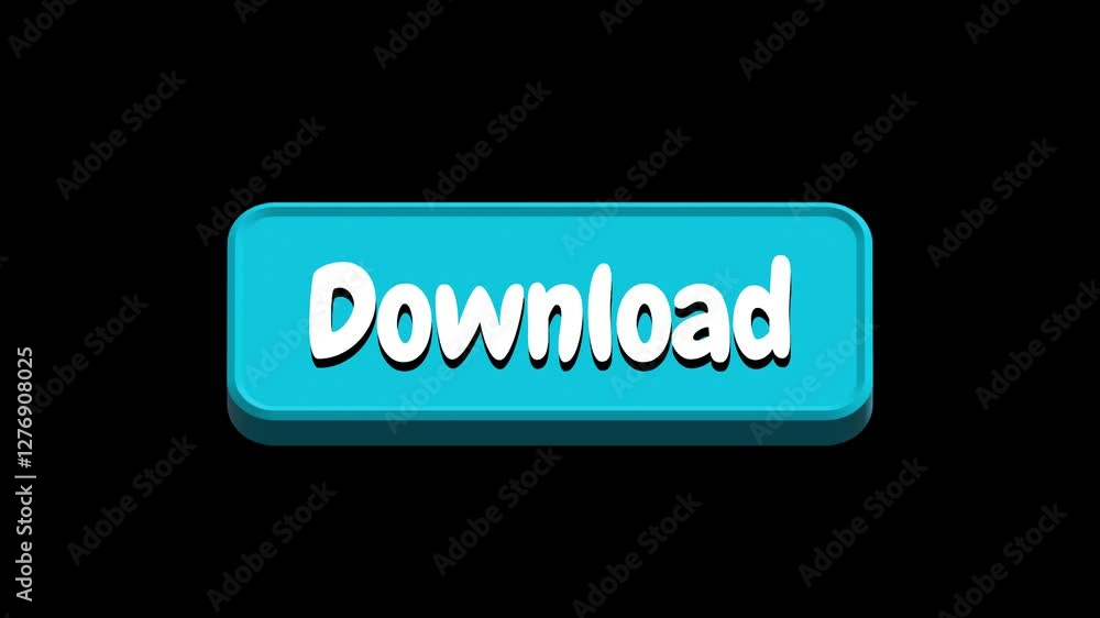 3D Blue Download Button Animation with Black Background in 4K 3D Blue Download Button Animation with Black Background in 4K