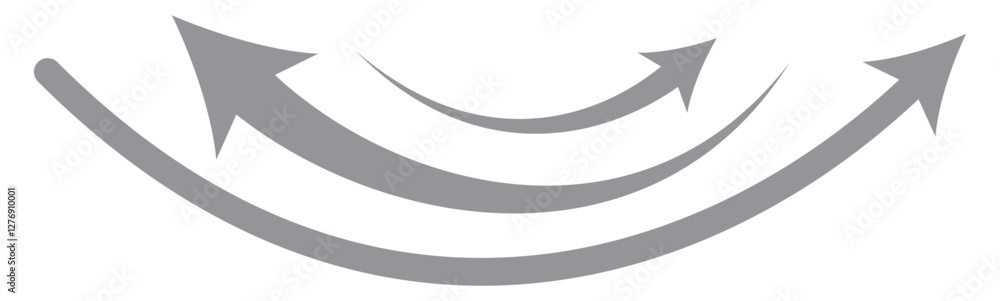 Long curve arrow icon. Curved arrow icon isolated on white background. Black long curve arrow icon vector. Black curve arrow icon vector illustration. Long Black Curved arrow icon vector. long arrow