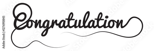 Hand Drawn Congratulations Text Lettering Typography Vector
