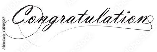 Hand Drawn Congratulations Text Lettering Typography Vector
