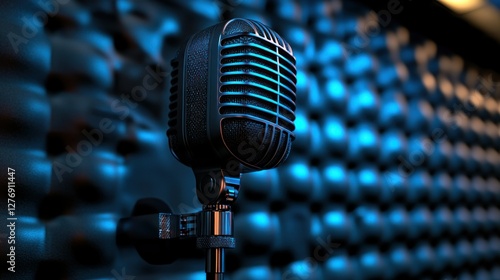 Vintage Microphone in Recording Studio photo