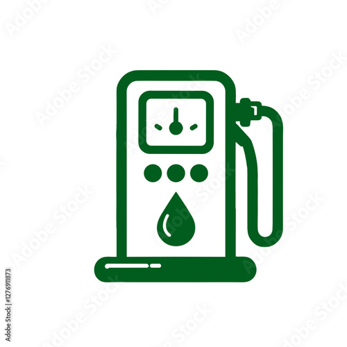 Green Fuel Pump Icon for Gas Station Signs, Energy Company Websites and Infographics