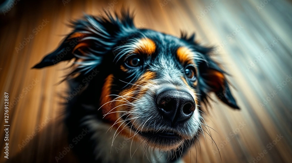 Fototapeta premium Close-Up Macro Portrait of a Dog with Expressive Eyes