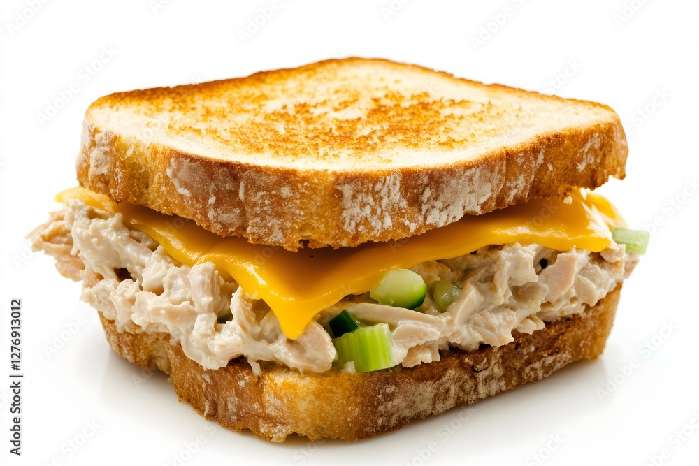 Tuna melt sandwich isolated on a white background Tuna melt sandwich isolated on a white background