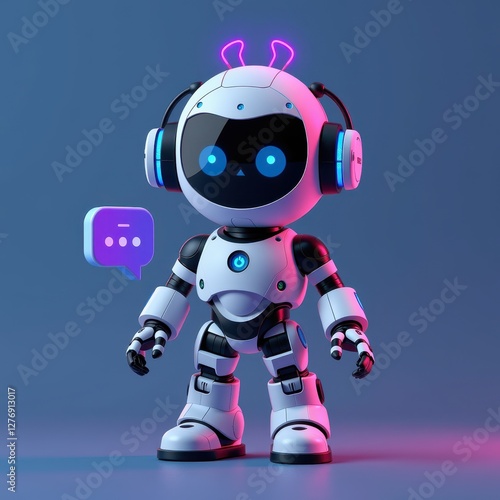 A futuristic AI robot, embodying the cutting-edge of artificial intelligence, stands confidently against a backdrop of complex digital circuitry