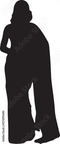 Wallpaper Mural Indian Woman in Saree Silhouette Vector Illustration Torontodigital.ca