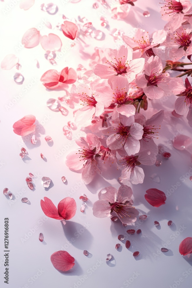 Fototapeta premium Beautiful cherry blossom flower petal in Spring.