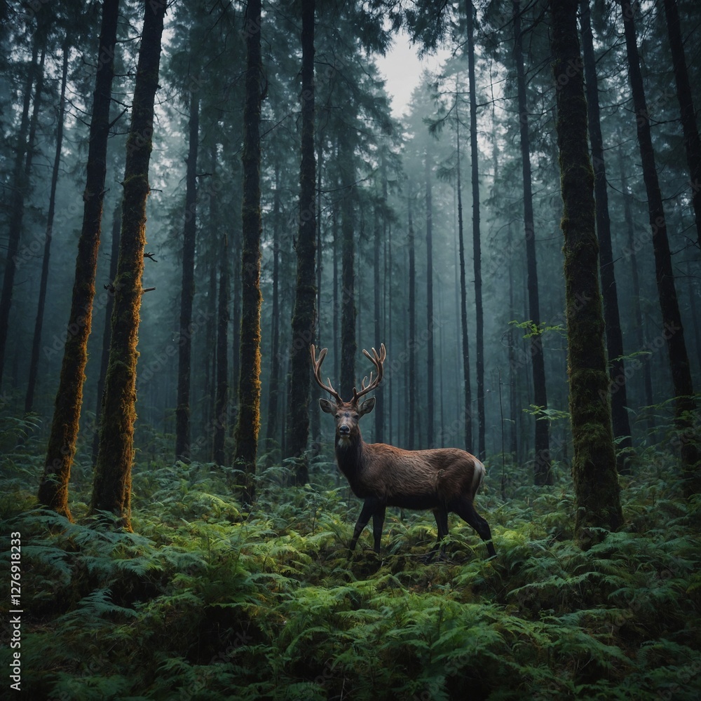 Frame a deer cautiously approaching a forest trail A rabbit hiding in the bushes of a sunlit forest clearing, with flowers blooming all around.a deer standing in the middle of a dense forest Frame a deer cautiously approaching a forest trail A rabbit hiding in the bushes of a sunlit forest clearing, with flowers blooming all around.a deer standing in the middle of a dense forest