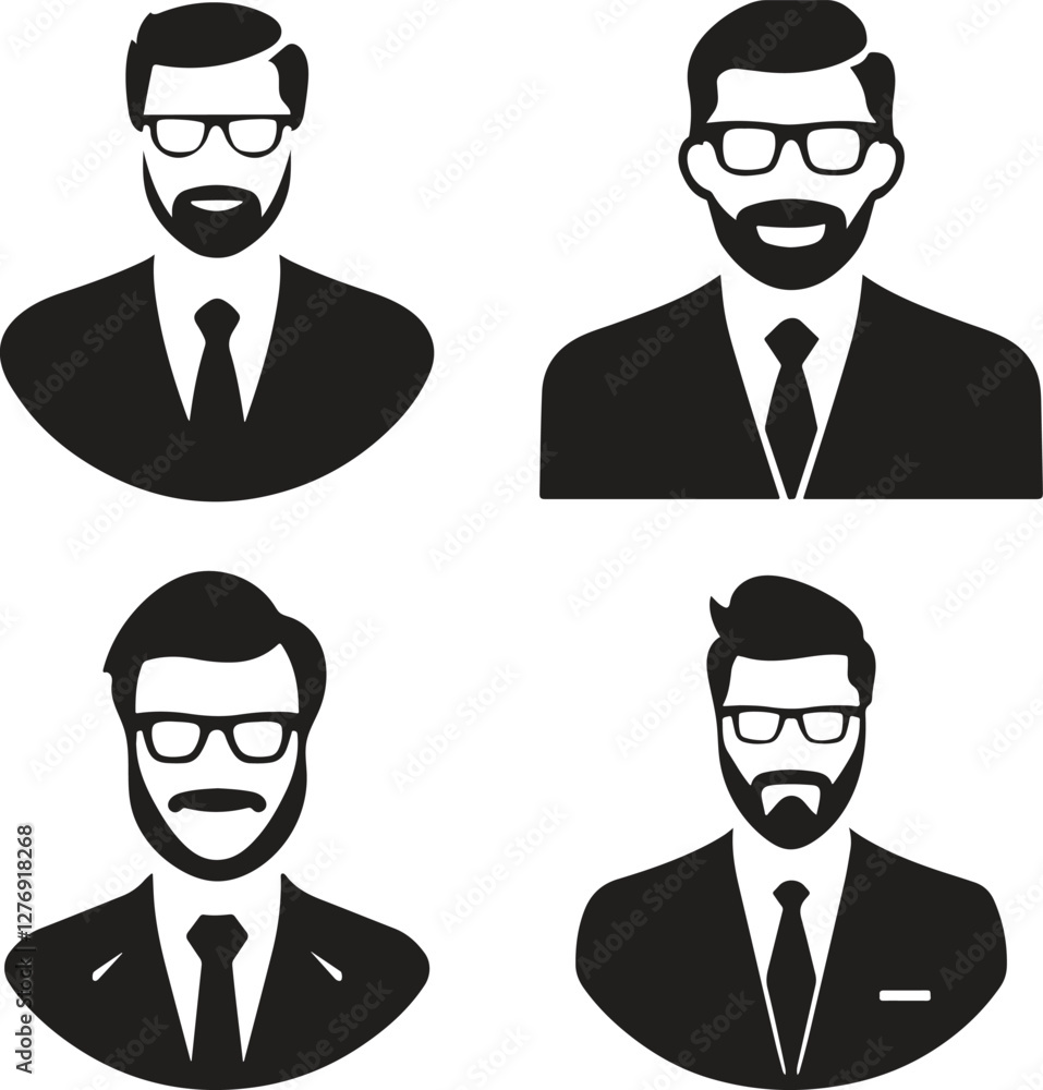 Business man profile icon symbol sticker silhouette vector Business man profile icon symbol sticker silhouette vector