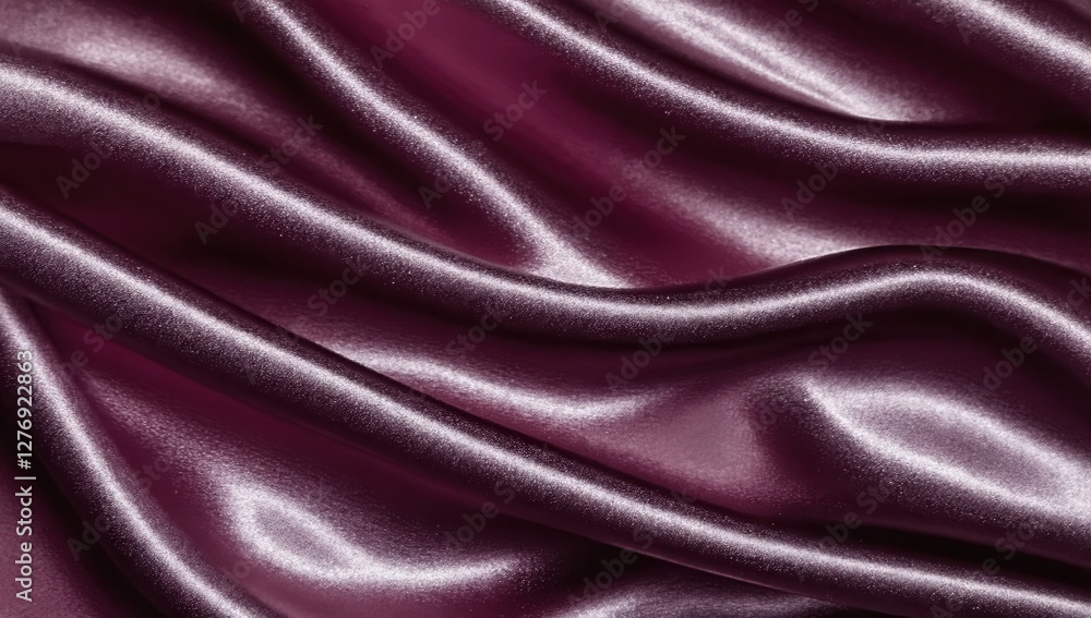 Fototapeta premium A rich burgundy silk fabric with soft folds and a lustrous sheen, creating an elegant and luxurious texture, perfect for fashion, interior design, and branding