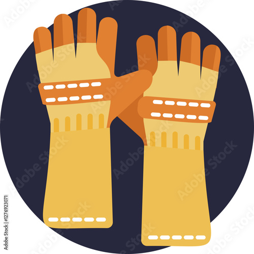 Safety equipment: Symbolizes gloves worn to prevent hand injuries when handling rocks or tools.