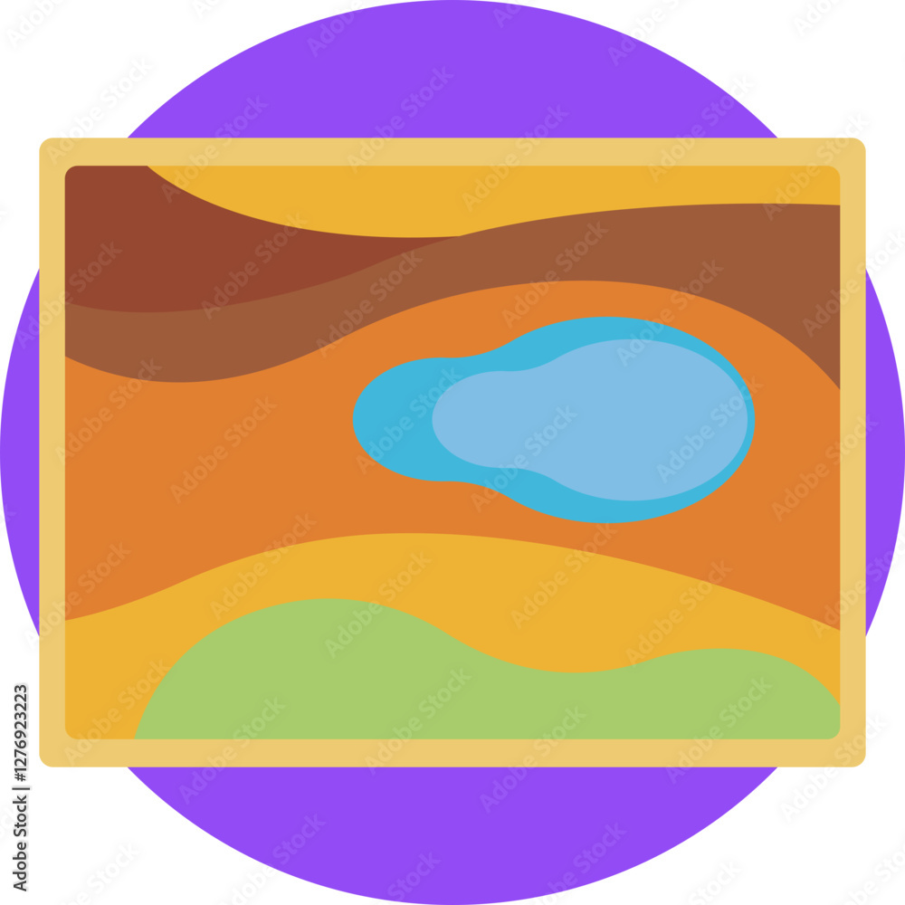Naklejka premium A line representation showing the elevation of land, illustrating the shape of a terrain.