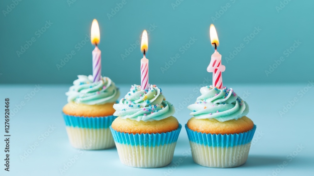 Cupcakes with candles burning bright,
Forming the numbers two-three-four in sight.
Blue backdrop enhances their light,
A sweet treat to make your birthday a delight. Cupcakes with candles burning bright,
Forming the numbers two-three-four in sight.
Blue backdrop enhances their light,
A sweet treat to make your birthday a delight.
