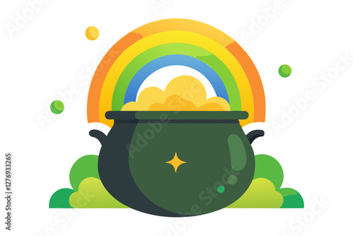 Pot of Gold Vector Illustration. A Treasure Trove of Creativity