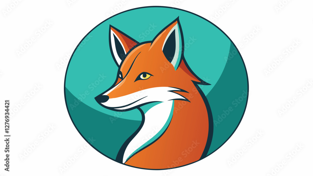 Obraz premium Minimalist Fox Illustration with Bold Lines and Dynamic Motion