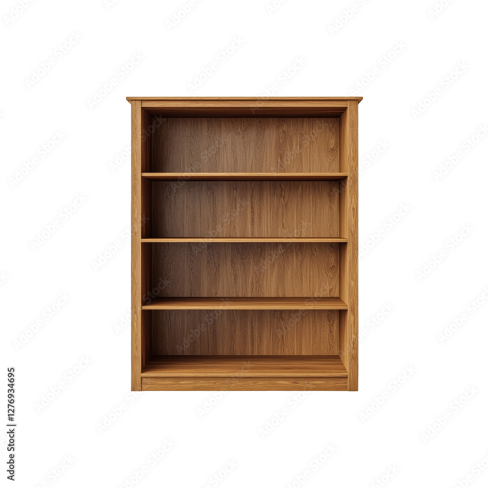 Open Shelf Wooden Cabinet with Shelves, Png. Open Shelf Wooden Cabinet with Shelves, Png.