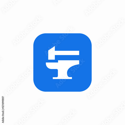 anvil hammer icon sign vector