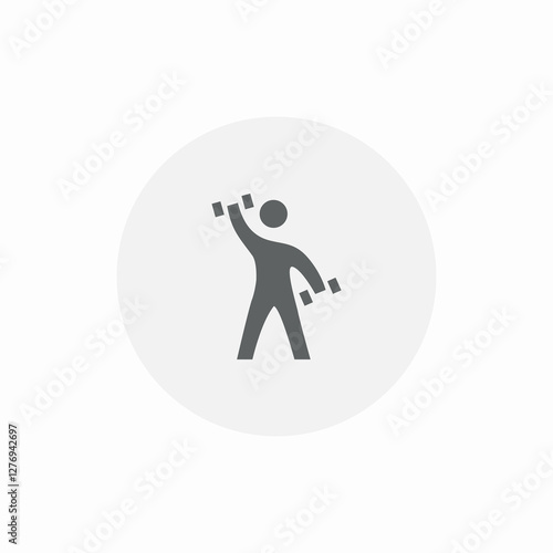 dumbell arm exercise icon sign vector