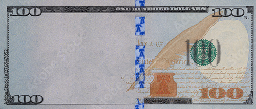 Obraz na płótnie U.S. 100 dollar border with empty middle area w salonie