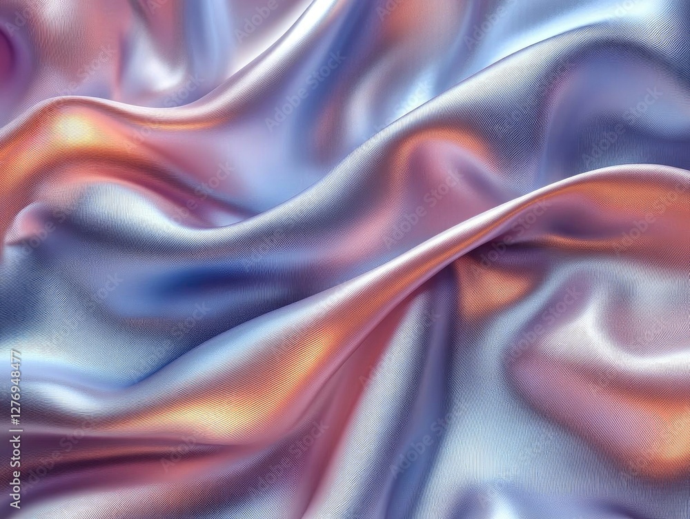 Fototapeta premium Iridescent Fabric Drapes Gracefully in Soft Light