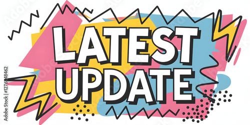 Wallpaper Mural Bold "LATEST UPDATE" text with a colorful abstract comic-style background.

 Torontodigital.ca