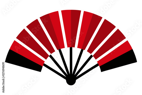 Elegant Traditional Japanese Sensu Fan with Cherry Art