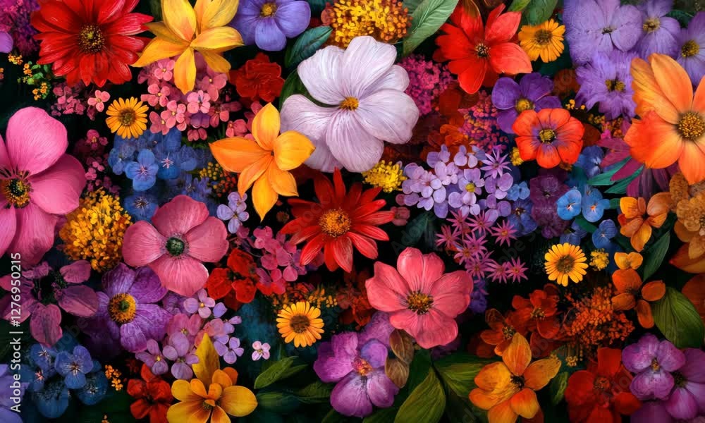 An explosion of color showcases various vibrant flowers in this stunning floral arrangement, celebrating nature's beauty and the joy of blossoms in a lively display. An explosion of color showcases various vibrant flowers in this stunning floral arrangement, celebrating nature's beauty and the joy of blossoms in a lively display.