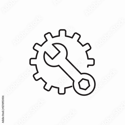fix wrench icon sign vector