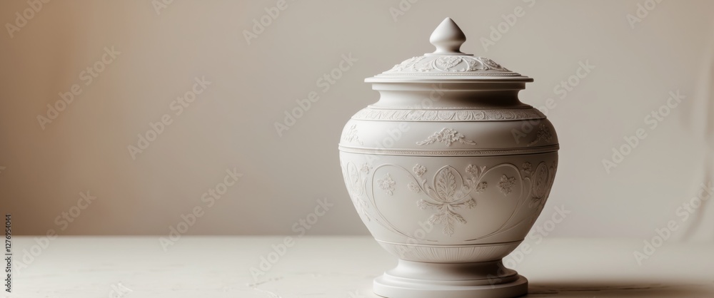 A beautifully crafted urn with intricate designs. A beautifully crafted urn with intricate designs.