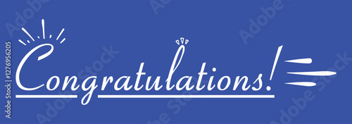 Congratulations Banner With Golden Confetti And Ribbon. Congratulations. Greeting banners set. Vector lettering. Congratulations. Calligraphy lettering. Handwritten phrase. EPS 10