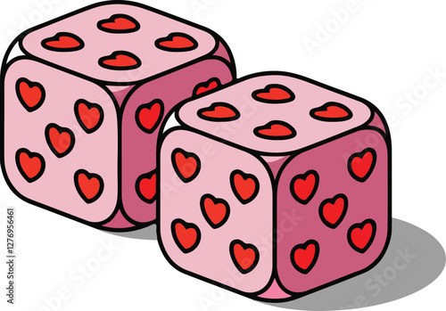 dice love stickers vector clipart cartoon
