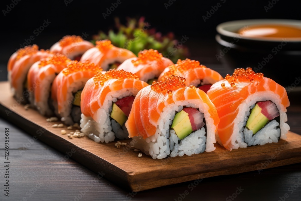 Delicious sushi rolls food rice meal. Delicious sushi rolls food rice meal.