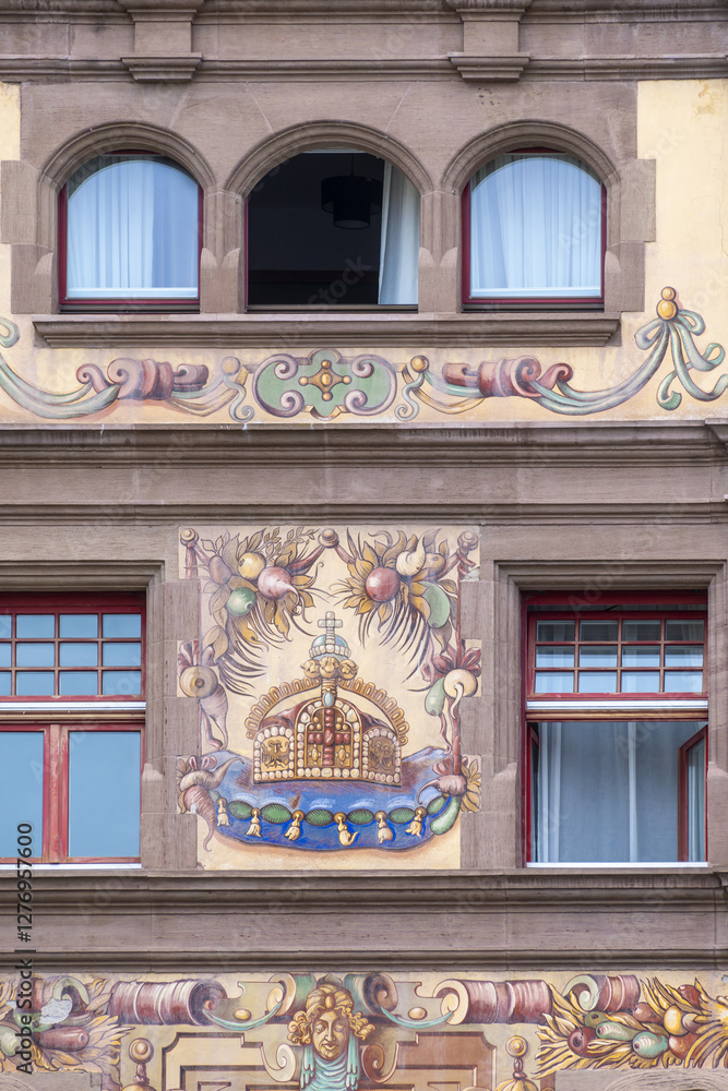 Φωτογραφία Painted facade of an old house in the old town of Konstanz, Constance, Germany