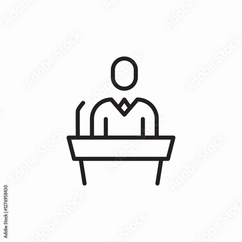 speech desk icon sign vector