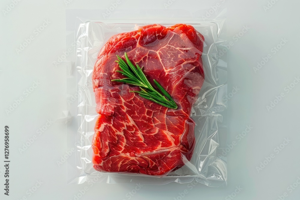 Packaging design for frozen raw steak mutton beef food.