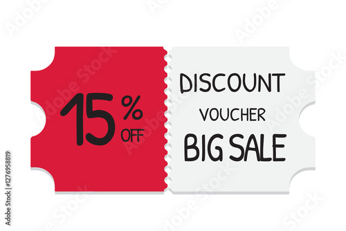 sales discount voucher 15% off  sales marketing with an amusing type