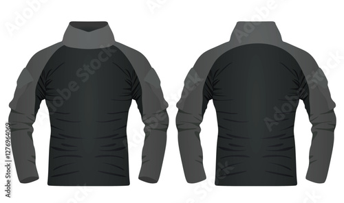 Black  fleece long sleeve. vector