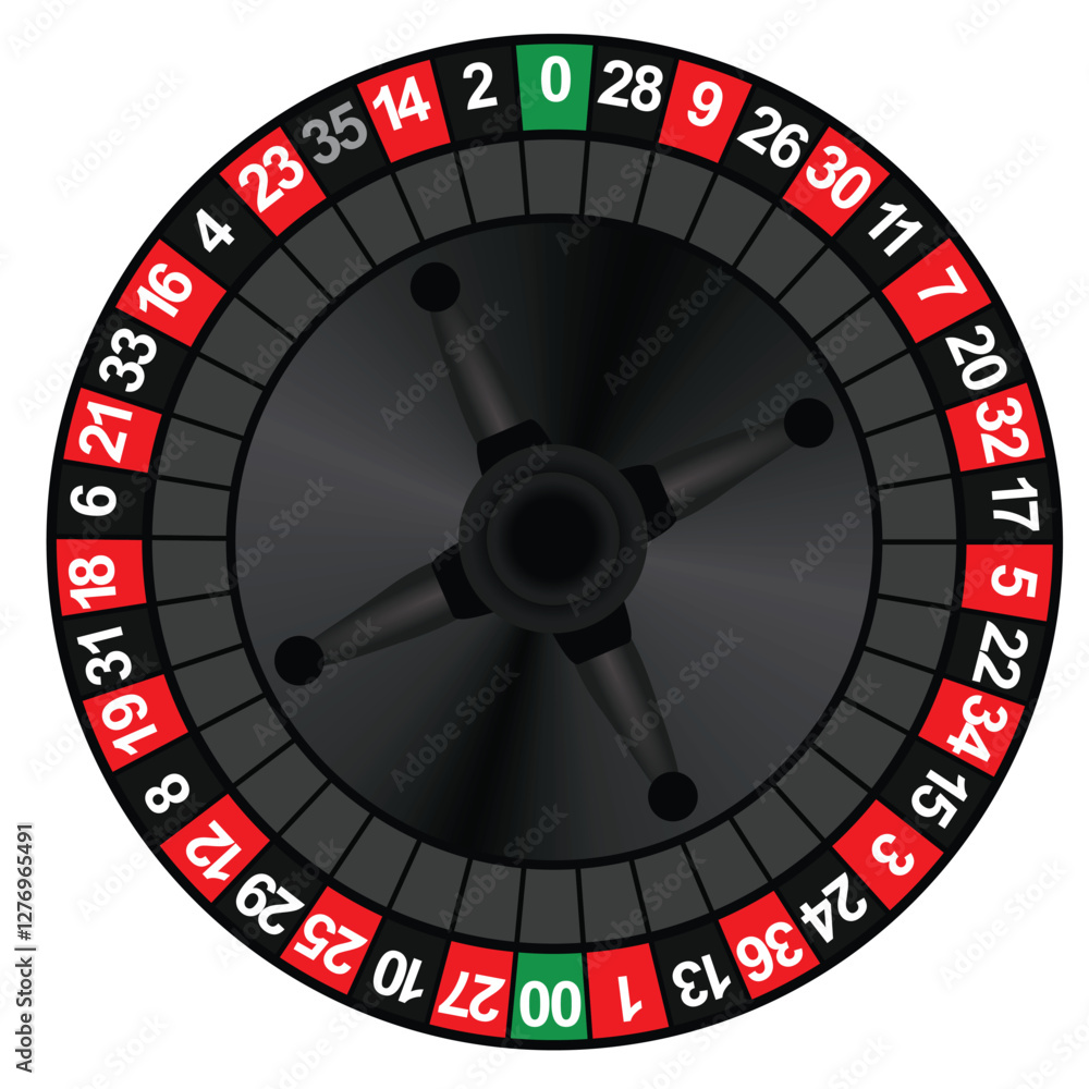 Roulette wheel isolated. vector illustration Roulette wheel isolated. vector illustration